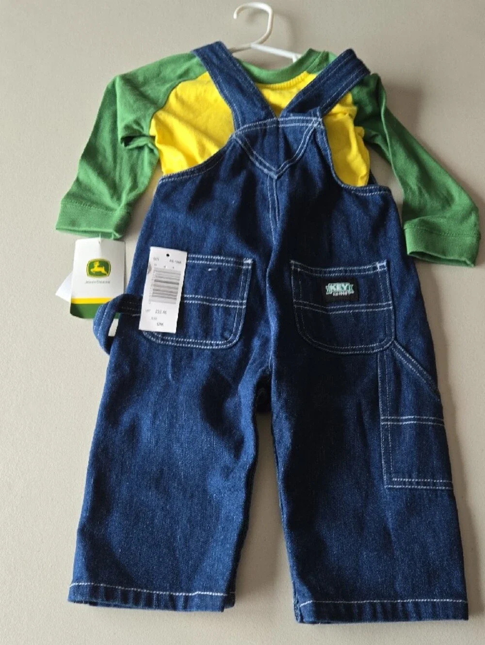 KEY Overalls With A JOHN  DEERE Shirt, 12M